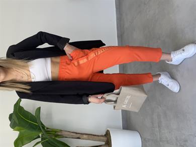 Şerit Detaylı Pantolon Kalıbında Oranj Eşofman