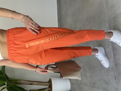 Şerit Detaylı Pantolon Kalıbında Oranj Eşofman