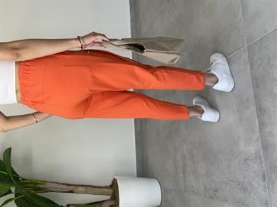 Şerit Detaylı Pantolon Kalıbında Oranj Eşofman