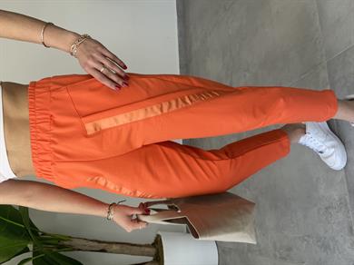 Şerit Detaylı Pantolon Kalıbında Oranj Eşofman