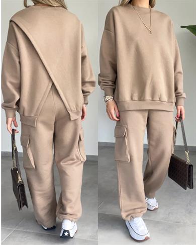 Sırt Detaylı Camel  Takım