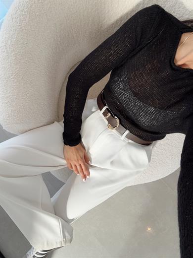 Siyah Ajurlu Triko Kazak