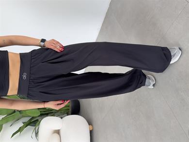 Siyah Ao Kalın Kemer Pantolon