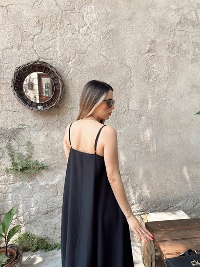 Siyah Ayarlanabilir Askı Elbise
