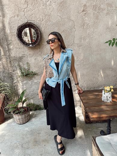 Siyah Ayarlanabilir Askı Elbise