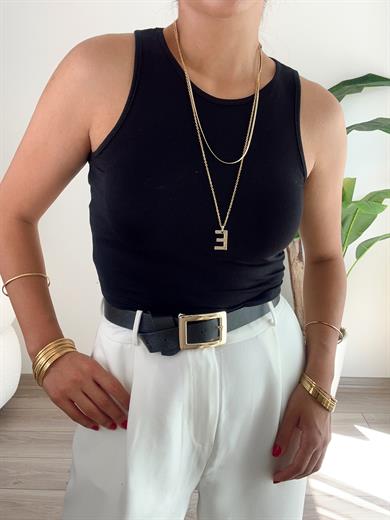 Siyah Basic Kolsuz Bluz