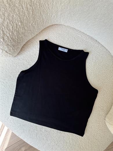 Siyah Basic Kolsuz Bluz