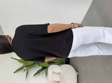 Siyah Bisiklet Yaka Cs T-Shirt