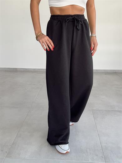 Siyah Bol Paça Eşofman