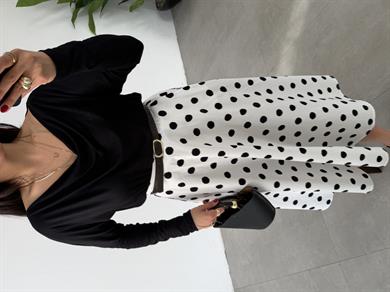 Siyah Buzzy Geniş Yaka Bluz