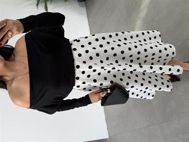 Siyah Buzzy Geniş Yaka Bluz