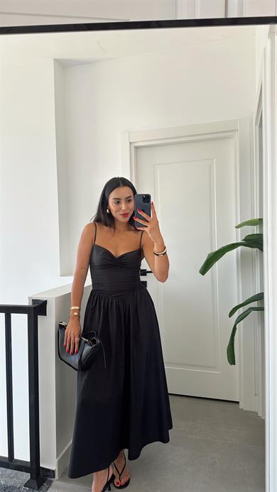 Siyah Candora Elbise