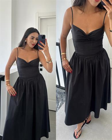 Siyah Candora Elbise