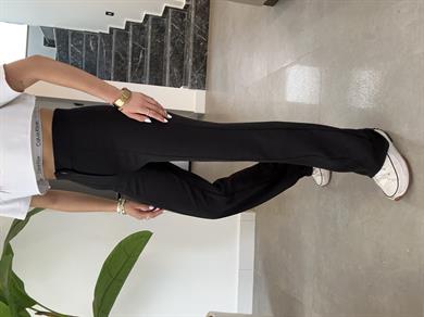 Siyah Çimalı Palazzo Pantolon