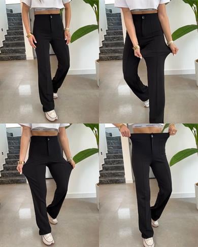 Siyah Çimalı Palazzo Pantolon