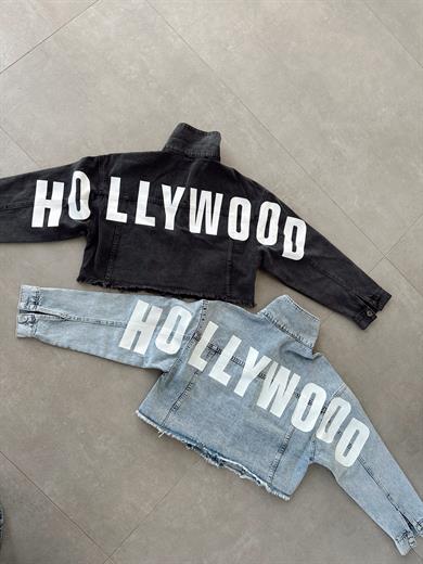 Siyah Crop Denim Ceket