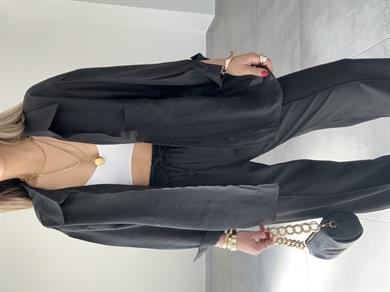 Siyah Düşük Omuz Gömlek