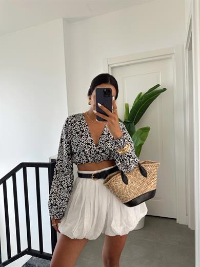 Siyah Erg Debbie Bluz