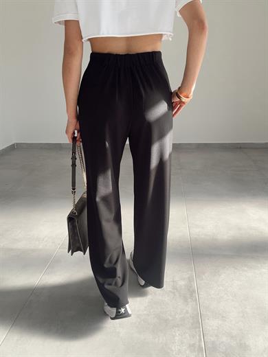 Siyah Extra Esnek Kumaş Palazzo Pantolon