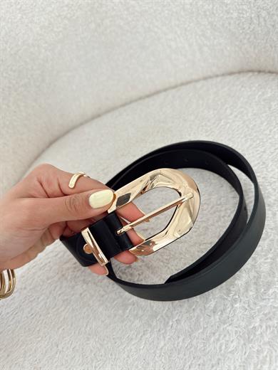 Siyah Gold Tokalı Kemer