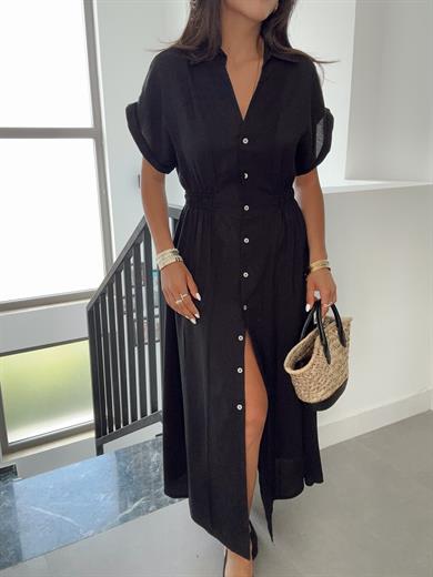 Siyah Gömlek Elbise