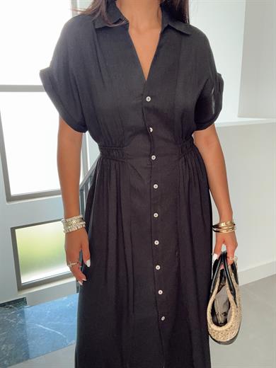 Siyah Gömlek Elbise