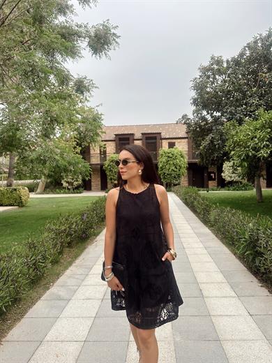 Siyah Güpür Elbise