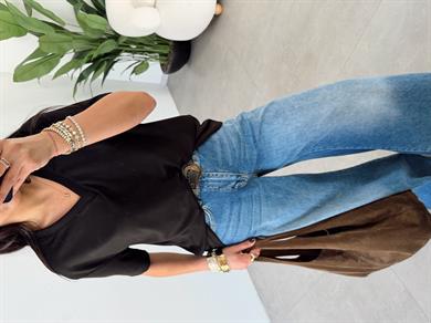 Siyah İnterlok V Yaka Salaş Body