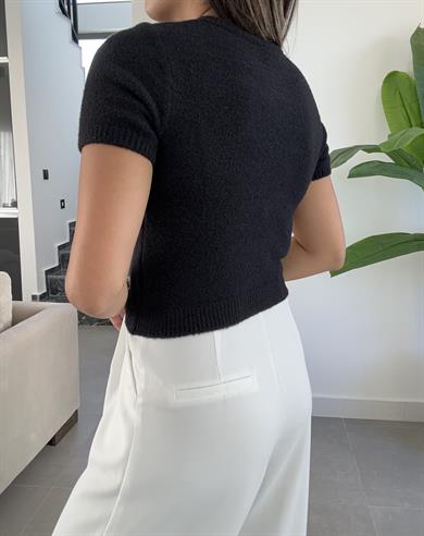 Siyah Kadın Triko Bluz