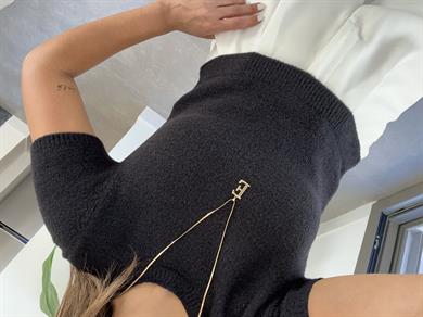 Siyah Kadın Triko Bluz