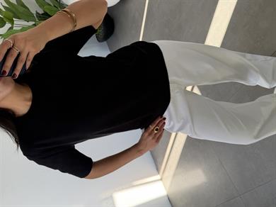 Siyah Kısa Kollu Triko Kazak