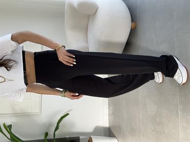 Siyah Korsaj Kemer Palazzo Pantolon