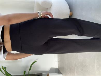 Siyah Korsaj Kemer Palazzo Pantolon