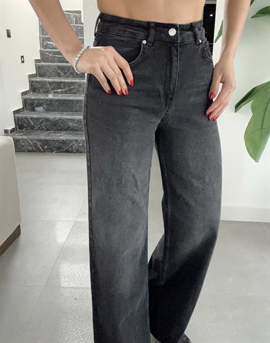 Siyah Likralı Wideleg Pantolon