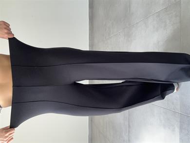 Siyah Modal Kemersiz Çimalı Pantolon