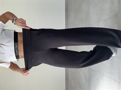 Siyah Modal Kumaş Bol Paça Eşofman