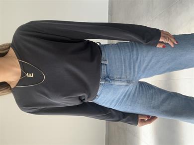 Siyah Modal Kumaş Uzun Kol Basic