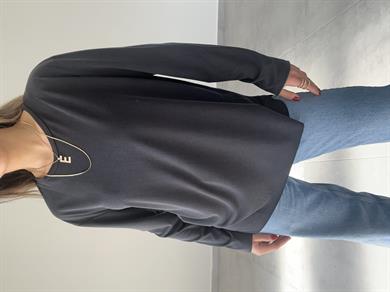 Siyah Modal Kumaş Uzun Kol Basic