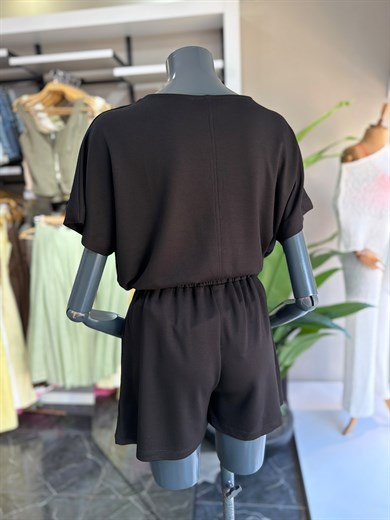 Siyah Modal Şortlu Tshirt Takım