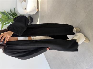 Siyah Önü Açık Şal Yaka Hırka