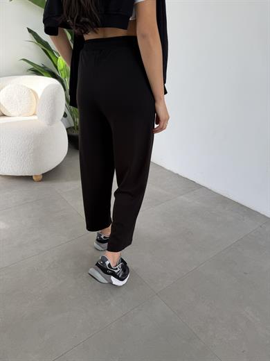 Siyah Önü Çimalı Modal Eşofman Altı