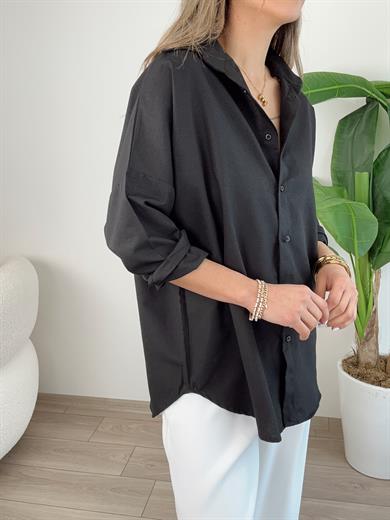 Siyah Oversize Gömlek