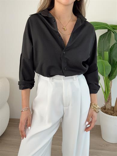 Siyah Oversize Gömlek