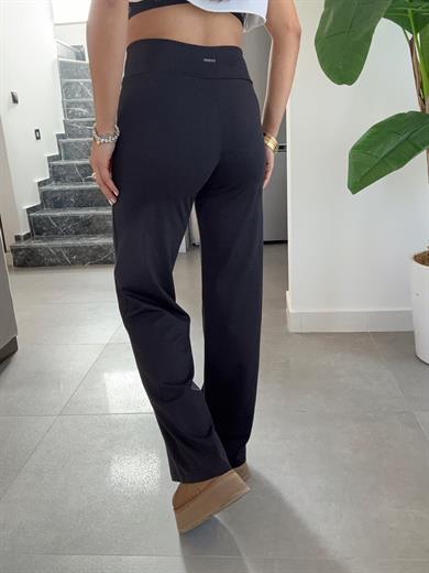 Siyah Oys Bol Paça Pantolon