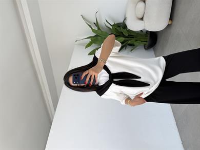 Siyah Oys Modal Atkılı Tshirt Pantolon Takım