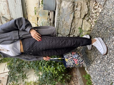 Siyah Paça Lastikli Eşofman