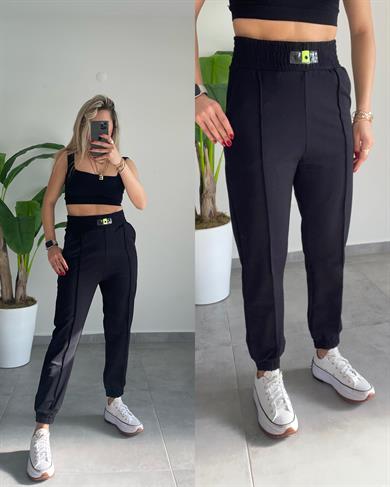 Siyah Paça Lastikli Eşofman