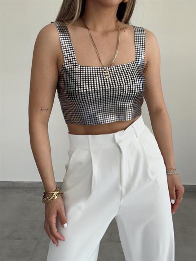 Siyah Parlak Baskılı Top