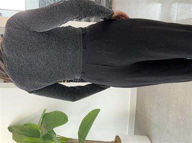 Siyah Parlak Kruvaze Bluz