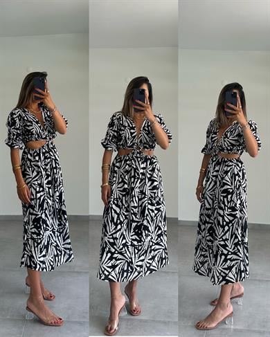 Siyah Pencere Detaylı Elbise